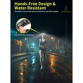 Smiling Shark LED Headlamp, 230Wide Angle 3*White Light 2 Pack The Brightest Head Lamp Rechargeable Motion Sensor Waterproof Headlight for Camping Hiking Outdoor, Head-Lamp-LED-Frontale-Light