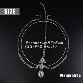 Aimimier Bohemian Crystal Head Chain Rhinestone Teardrop Forehead Chain Belly Dancer Jewelry Wedding Headpiece Prom Party Festival Hair Accessories for Women (Silver) Aimimier Bohemian Crystal Head Chain Rhinestone Teardrop Forehead Chain Belly Dancer Jewelry Wedding Headpiece Prom Party Festival Hair Accessories for Women (Silver)