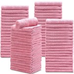 Newwiee 72 Pack Microfiber Bleach Proof Towels Bulk for Salon 18 x 30 Inch Dry Lint Free Hair Drying Hand Towels for Hair, Gym, Bath, Spa, Shaving, Barber(Pink)