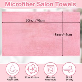Newwiee 72 Pack Microfiber Bleach Proof Towels Bulk for Salon 18 x 30 Inch Dry Lint Free Hair Drying Hand Towels for Hair, Gym, Bath, Spa, Shaving, Barber(Pink) Newwiee 72 Pack Microfiber Bleach Proof Towels Bulk for Salon 18 x 30 Inch Dry Lint Free Hair Drying Hand Towels for Hair, Gym, Bath, Spa, Shaving, Barber(Pink)