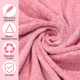 Newwiee 72 Pack Microfiber Bleach Proof Towels Bulk for Salon 18 x 30 Inch Dry Lint Free Hair Drying Hand Towels for Hair, Gym, Bath, Spa, Shaving, Barber(Pink) Newwiee 72 Pack Microfiber Bleach Proof Towels Bulk for Salon 18 x 30 Inch Dry Lint Free Hair Drying Hand Towels for Hair, Gym, Bath, Spa, Shaving, Barber(Pink)