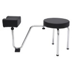 LyeXD Pedicure Stool with Footrest, Adjustable Height Pedicure Station for Nail Tech, Portable Salon Beauty Pedicure Manicure Chair for Manicurists, Pedicurists, Tattoo Artists, Black