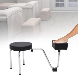 LyeXD Pedicure Stool with Footrest, Adjustable Height Pedicure Station for Nail Tech, Portable Salon Beauty Pedicure Manicure Chair for Manicurists, Pedicurists, Tattoo Artists, Black