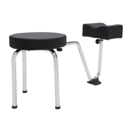 LyeXD Pedicure Stool with Footrest, Adjustable Height Pedicure Station for Nail Tech, Portable Salon Beauty Pedicure Manicure Chair for Manicurists, Pedicurists, Tattoo Artists, Black