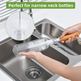 SUBEKYU Bottle Brush, Baby Bottle Brush with Nipple and Straw Cleaner Set, Gray+ White (Gray+ White 5P)