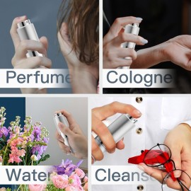 owlyee Perfume Travel Refillable Atomizer Bottle: Cologne Spray Mini for Refill - Empty Fragrance Sprayer for Men - Large Size 20ML Silver