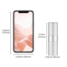 owlyee Perfume Travel Refillable Atomizer Bottle: Cologne Spray Mini for Refill - Empty Fragrance Sprayer for Men - Large Size 20ML Silver
