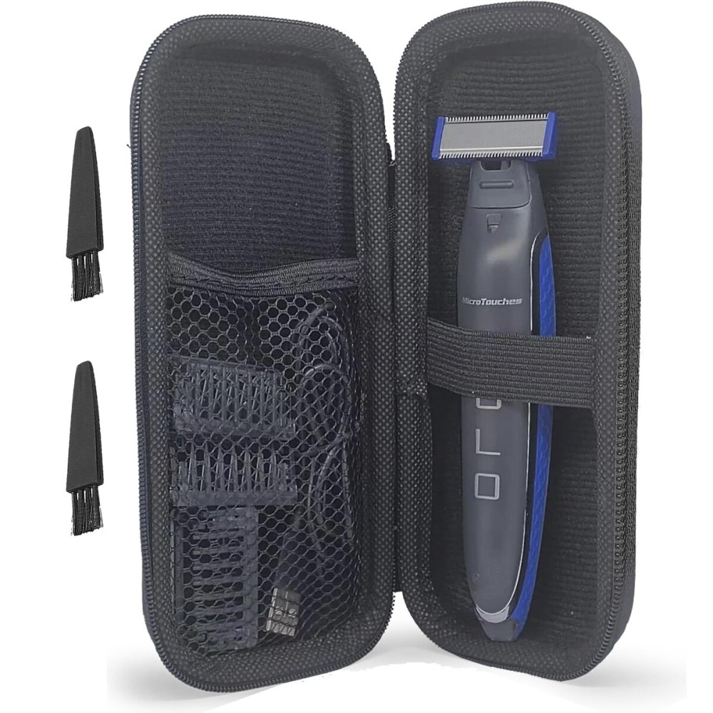 LinMei Hard Storage Travel Case Compatible for Micro Touch Solo Full Body Trimmer and Shaver - Sturdy and Protective (Case & 2 Brush Only)