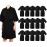 ramede 15 Pcs Salon Client Gown Robes Cape Kimono Style Hair Stylist Smock Salon Robes for Clients(Black)