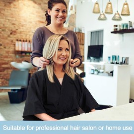 ramede 15 Pcs Salon Client Gown Robes Cape Kimono Style Hair Stylist Smock Salon Robes for Clients(Black)