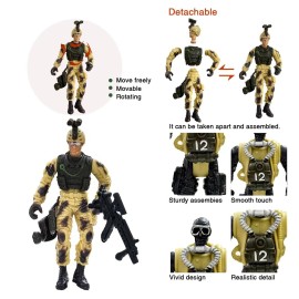 MQSTARSRISE Army Men Toy Set for Boys 4-7,Army Men Action Figure Military Toy Playset US Army Men and SWAT Team with Weapons,Military Action Figures Easter Gift for Boys Age 4-7 6-8
