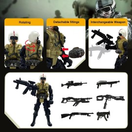 MQSTARSRISE Army Men Toy Set for Boys 4-7,Army Men Action Figure Military Toy Playset US Army Men and SWAT Team with Weapons,Military Action Figures Easter Gift for Boys Age 4-7 6-8