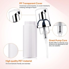 Foam Pump Bottle 60ml Lash Soap Dispenser Bottle Travel 5Pcs Empty Plasitc Refillable Mini Bottle for Hand Soap Shampoo Lash Cleanser Foam Bottle