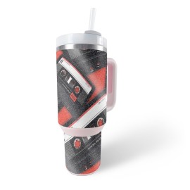 MightySkins Glossy Glitter Skin Compatible with Stanley The Quencher H2.0 FlowState 40 Oz Tumbler - Mixtape | Protective, Durable High-Gloss Glitter Finish | Easy to Apply, Remove, and Change Styles