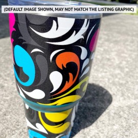 MightySkins Glossy Glitter Skin Compatible with Stanley The Quencher H2.0 FlowState 40 Oz Tumbler - Mixtape | Protective, Durable High-Gloss Glitter Finish | Easy to Apply, Remove, and Change Styles