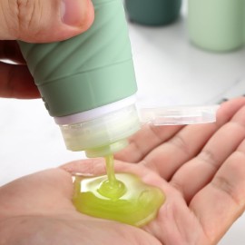 Gemice Travel Bottles for Toiletries, Tsa Approved 3oz Portable Travel Bottles, BPA Free Leak Proof Squeezable Travel Size Containers, Travel Accessories for Shampoo Conditioner Lotion (4 Pack)