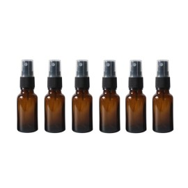 UPSTORE 6Pcs 15ml/0.5oz Amber Glass Spray Bottles Empty Refillable Fine Mist Spray Bottles Travel Size Storage Container Vials for Essential Oils Aromatherapy Perfume Cosmetic Sprays
