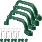 Restroma 4 Pieces Kids Playground Safety Handles Playground Grab Handle Bars Playground Accessories Equipment for Kids Outdoor Playset Backyard Playhouse Tree House Jungle Gym (Green)