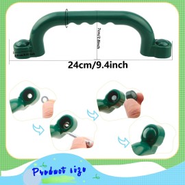 Restroma 4 Pieces Kids Playground Safety Handles Playground Grab Handle Bars Playground Accessories Equipment for Kids Outdoor Playset Backyard Playhouse Tree House Jungle Gym (Green)