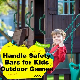 Restroma 4 Pieces Kids Playground Safety Handles Playground Grab Handle Bars Playground Accessories Equipment for Kids Outdoor Playset Backyard Playhouse Tree House Jungle Gym (Green)