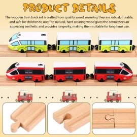 Liliful 8 Pcs Straight Wooden Tracks Expansion Train Track Adapters Connectors for Table Activity, Compatible with Railroad Set