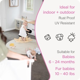 Perma Child Safety Indoor Outdoor Ultimate Retractable Baby Gate, 38.6 Tall Extends to 79 Wide, White