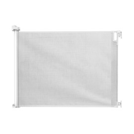 Perma Child Safety Indoor Outdoor Ultimate Retractable Baby Gate, 38.6 Tall Extends to 79 Wide, White