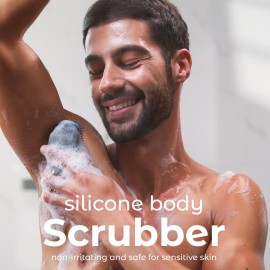 MainBasics Silicone Body Scrubber - Dual-Sided Shower & Scalp Scrubber, Gentle Silicone Loofah Alternative for Deep Clean (Dark Blue, Scalp) MainBasics Silicone Body Scrubber - Dual-Sided Shower & Scalp Scrubber, Gentle Silicone Loofah Alternative for Deep Clean (Dark Blue, Scalp)