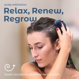 MainBasics Silicone Body Scrubber - Dual-Sided Shower & Scalp Scrubber, Gentle Silicone Loofah Alternative for Deep Clean (Dark Blue, Scalp) MainBasics Silicone Body Scrubber - Dual-Sided Shower & Scalp Scrubber, Gentle Silicone Loofah Alternative for Deep Clean (Dark Blue, Scalp)