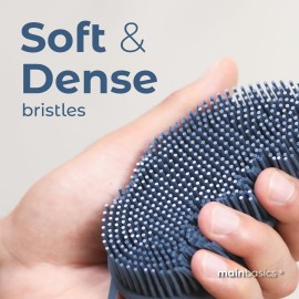 MainBasics Silicone Body Scrubber - Dual-Sided Shower Scrubber with Massage Nodes, Silicone Loofah Alternative for Deep Clean (Dark Blue, Massage) MainBasics Silicone Body Scrubber - Dual-Sided Shower Scrubber with Massage Nodes, Silicone Loofah Alternative for Deep Clean (Dark Blue, Massage)