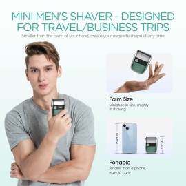 VOYOR Foil Shaver 2 in 1 Double Shavers for Men,Portable Electric Razor with Rechargeable Foil Razor Multifunction Grooming Barber Shaver IPX6 Washable Travel Shavers ER300 (Green)