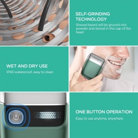 VOYOR Foil Shaver 2 in 1 Double Shavers for Men,Portable Electric Razor with Rechargeable Foil Razor Multifunction Grooming Barber Shaver IPX6 Washable Travel Shavers ER300 (Green)