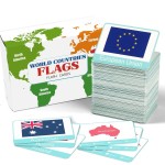 244PCS Countries of The World Flags Flash Cards Country Continent Capitals Population Country Flag Geography Educational Cards Game Gift for Kids Family & Adults All Countries Flags of The World