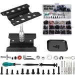 RC Car Repair Work Stand 652 PCS Screw Kit RC Repair Kit Universal RC Screw Set for Arrma Redcat Traxxas Axial HPI Losi 1/8 1/10 1/12 1/16 Scale RC Cars Trucks Crawler