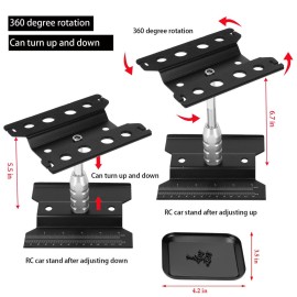 RC Car Repair Work Stand 652 PCS Screw Kit RC Repair Kit Universal RC Screw Set for Arrma Redcat Traxxas Axial HPI Losi 1/8 1/10 1/12 1/16 Scale RC Cars Trucks Crawler