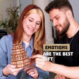 ESC WELT Quest Tower - 3D Escape Room Puzzle Box - Brain Teaser for Adults & Teens - Eco-Friendly Wooden Escape Game with Hidden Compartment