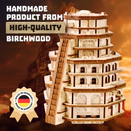 ESC WELT Quest Tower - 3D Escape Room Puzzle Box - Brain Teaser for Adults & Teens - Eco-Friendly Wooden Escape Game with Hidden Compartment