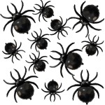 12PCS Halloween Black Spider balloons - 33 Giant and 17.2 Small Spiders Foil Balloon for Halloween Decoration Day of Death New Year Birthday Spooky Party Supplier