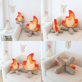 Funny Campfire Plush,17.7 in Simulation Fake Campfire Pillow, Soft Stuffed Cartoon Fire Doll Campfire Firewood Toys, Simulation Bonfire Plush Toy for Outdoor Camping Room Decor Kids Gifts (17.7 in)-1