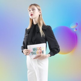 XYANFA Music Therapy Makeup Bag Gift For Music Therapist Music Therapy Gift Music Therapy Student Graduation Gift Music Teacher Gift Music Therapist Cosmetic Bag (MUSIC THERAPY)