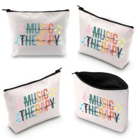 XYANFA Music Therapy Makeup Bag Gift For Music Therapist Music Therapy Gift Music Therapy Student Graduation Gift Music Teacher Gift Music Therapist Cosmetic Bag (MUSIC THERAPY)