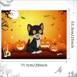 Morcheiong Halloween Game Pin The Tail on The Cat Game with 36 Hats, Halloween Party Activities Favors Supplies for Kids