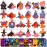 TOANWOD 24PCS Halloween Party Favors Mini Fidget Pop Keychain: Halloween Toys Bulk Cheap - Trick or Treat Toys Non Candy - Goody Bag Stuffers for Kids Classroom School Prizes (24Keychains + 24Cards)