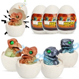 zinat Dinosaur Eggs Toy, 4 Park Eggs with Dinosaurs Inside, Easter Basket Stuffers, Dinosaur Toys Easter Gifts for Kids Ages 3 5 6 7 Year Old