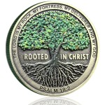 LZWIN Rooted in Christ Solid Christian Challenge Coin A Symbol of Faith and Strength in Lord Coin Collection