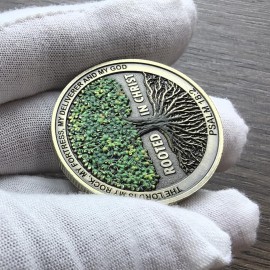 LZWIN Rooted in Christ Solid Christian Challenge Coin A Symbol of Faith and Strength in Lord Coin Collection