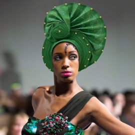 Nigerian Headtie African Head Wraps Already Made Auto Gele African Turban Cap for Party (Green) Nigerian Headtie African Head Wraps Already Made Auto Gele African Turban Cap for Party (Green)
