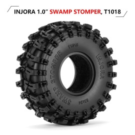 INJORA 1.0 Tires - S5 Swamp Stomper Crawler Tires for TRX4M AX24 SCX24 FCX24 1/18 1/24 RC Crawler Car, 63 * 24mm, T1018