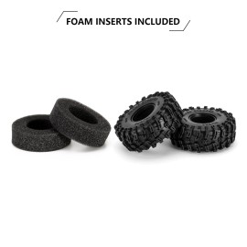 INJORA 1.0 Tires - S5 Swamp Stomper Crawler Tires for TRX4M AX24 SCX24 FCX24 1/18 1/24 RC Crawler Car, 63 * 24mm, T1018