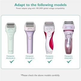 Lnauy Shaver Charger Stand Compatible with Panasonic ES-WL60-G ES-WL80-V ES2216PC ES2207P Wet Dry Electric Shaver for Women Close Curves Electric Razor Charger Base Power Supply Adapter Replacement Lnauy Shaver Charger Stand Compatible with Panasonic ES-WL60-G ES-WL80-V ES2216PC ES2207P Wet Dry Electric Shaver for Women Close Curves Electric Razor Charger Base Power Supply Adapter Replacement